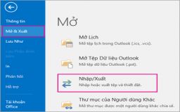 Nhập email, danh bạ và lịch từ tệp .pst của Outlook